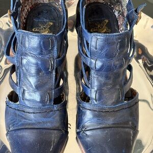 Freebird by Steven Blue Leather Mules